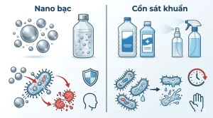 nano bạc vs cồn sát khuẩn