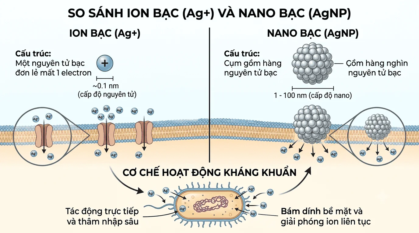 ion bạc và nano bạc khác nhau thế nào