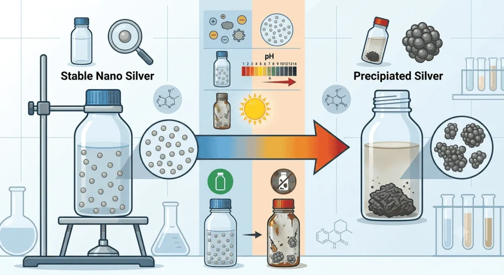nano bạc bị kết tủa