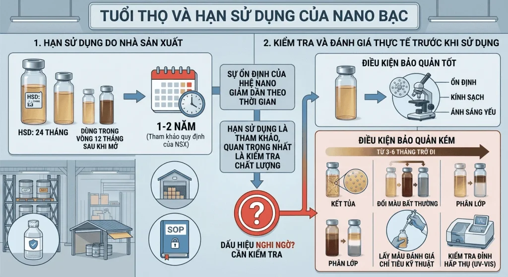 nano bạc dùng bao lâu thì hết hạn