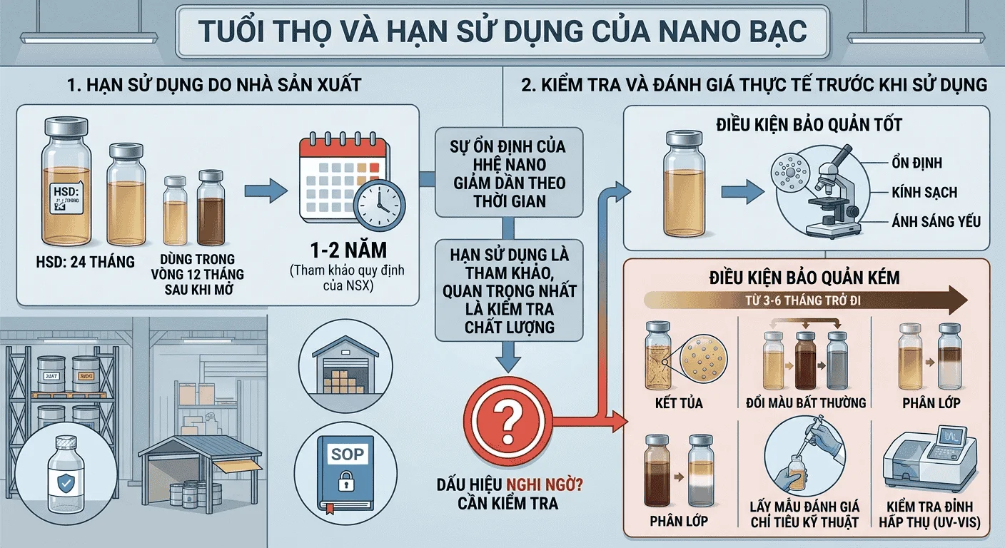 nano bạc dùng bao lâu thì hết hạn